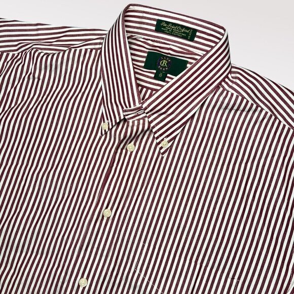 Club Room Pin Point Oxford Striped Long Sleeve Button Down Shirt L - Picture 3 of 9